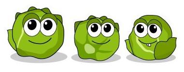 Three brussel sprouts